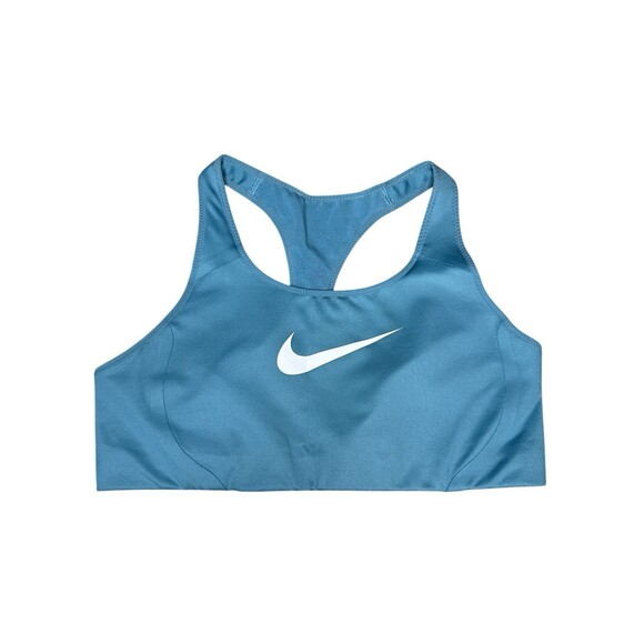 Nike Dri-Fit Swoosh Racerback Sports Bra Large Blue Medium Support - Picture 2 of 6